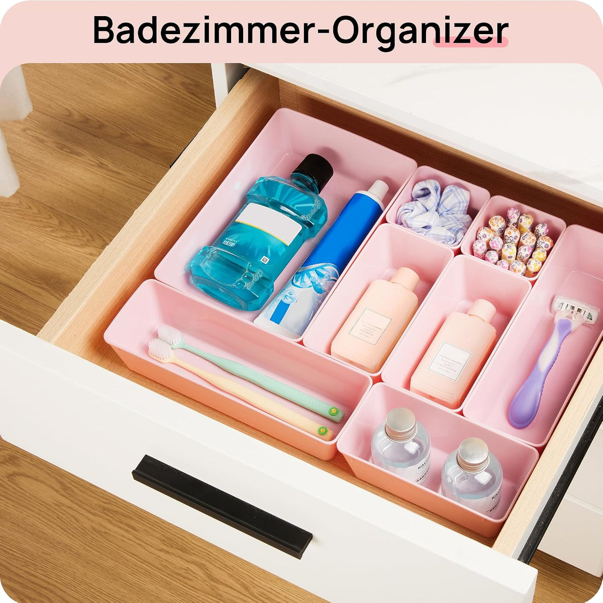 Vtopmart 25 Pack Plastic Drawer Organizers with Non-slip Rubber Pads