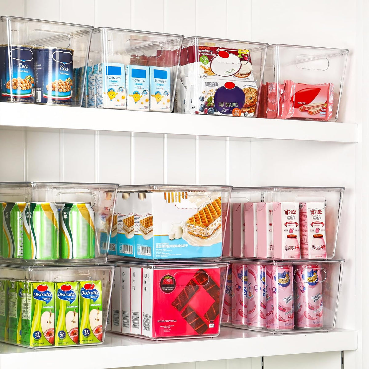 Vtopmart 6 Pack Clear Stackable Storage Bins with Lids and Handles, Large