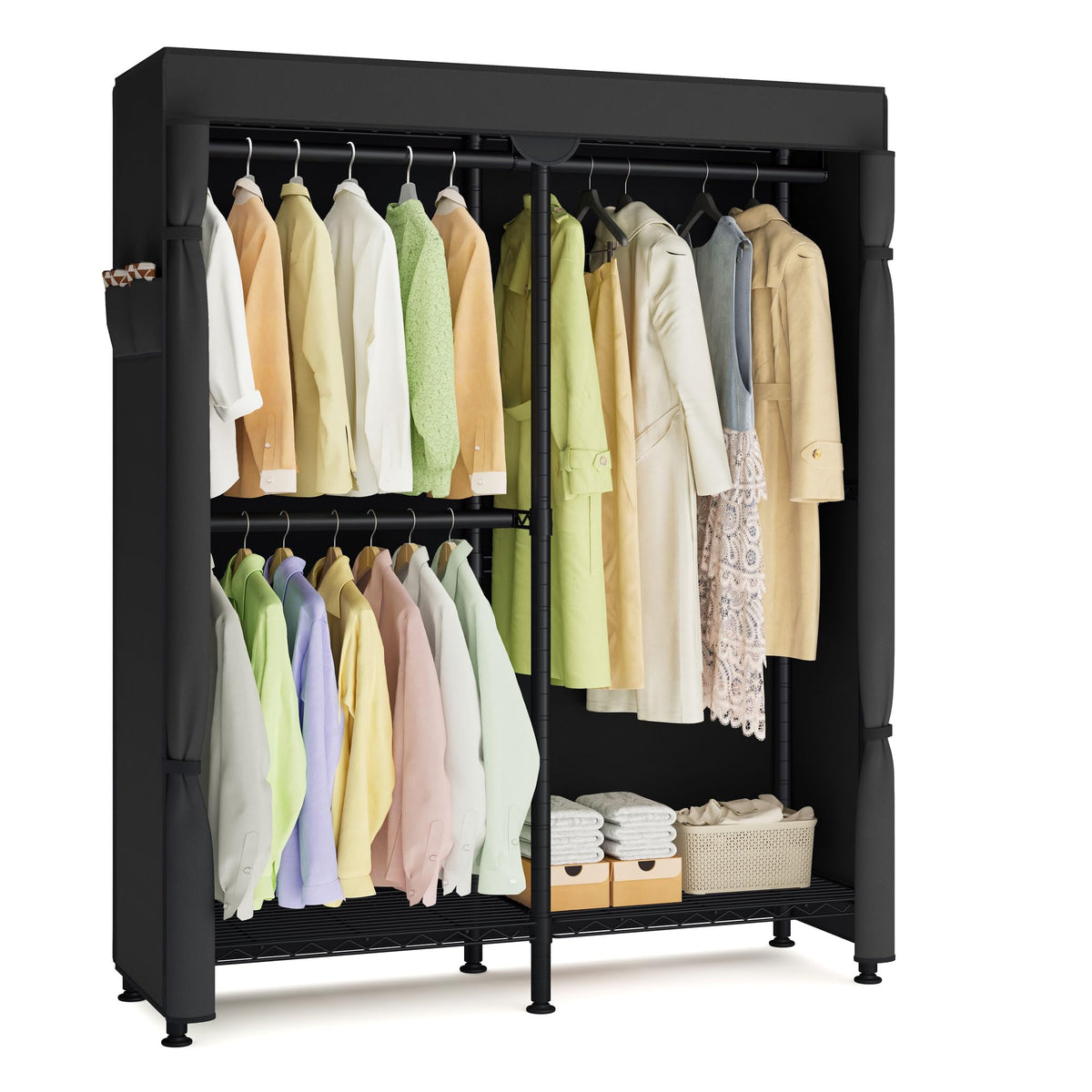 SONGMICS Closet Organizers and Storage, Clothes Rack with Shelves