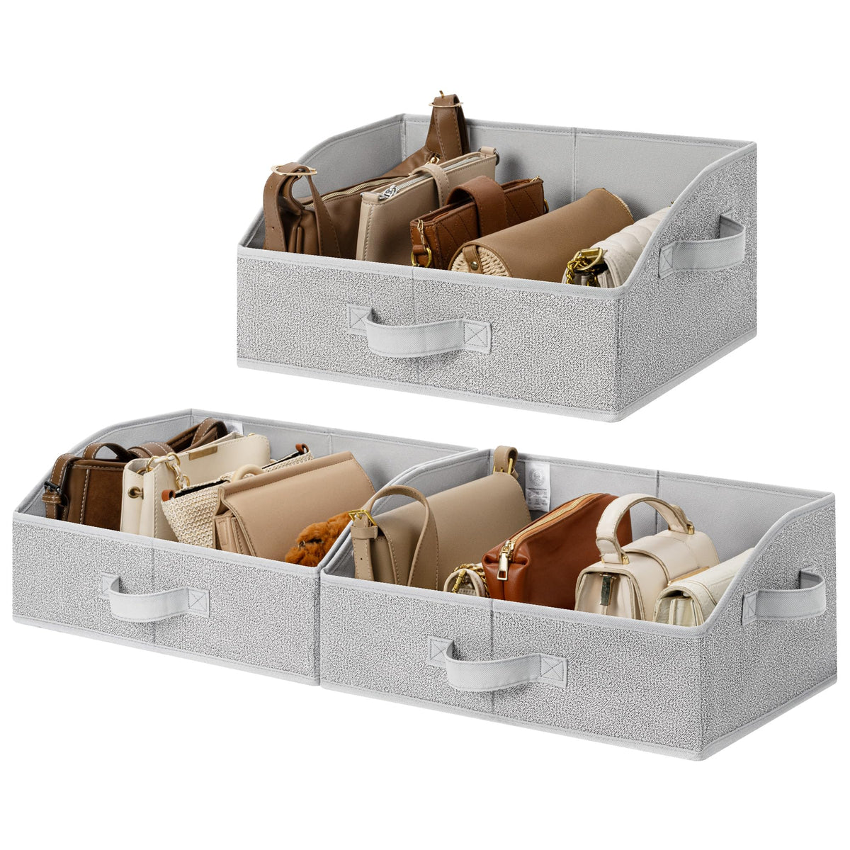 GRANNY SAYS Trapezoid Closet Storage Bins, Medium, Black, 3-Pack