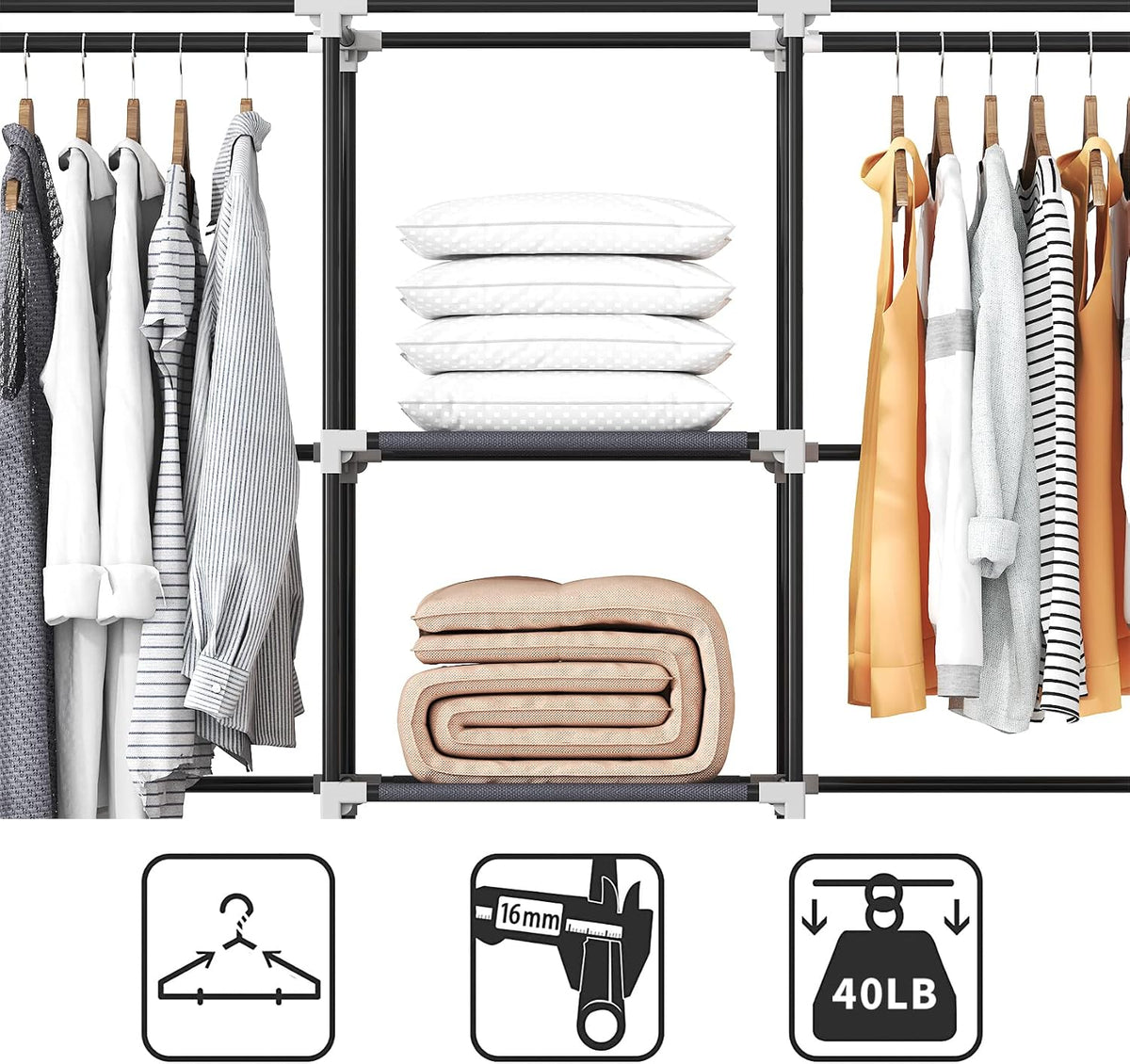 Portable Closet, Bedroom Wardrobe Closet for Hanging Clothes