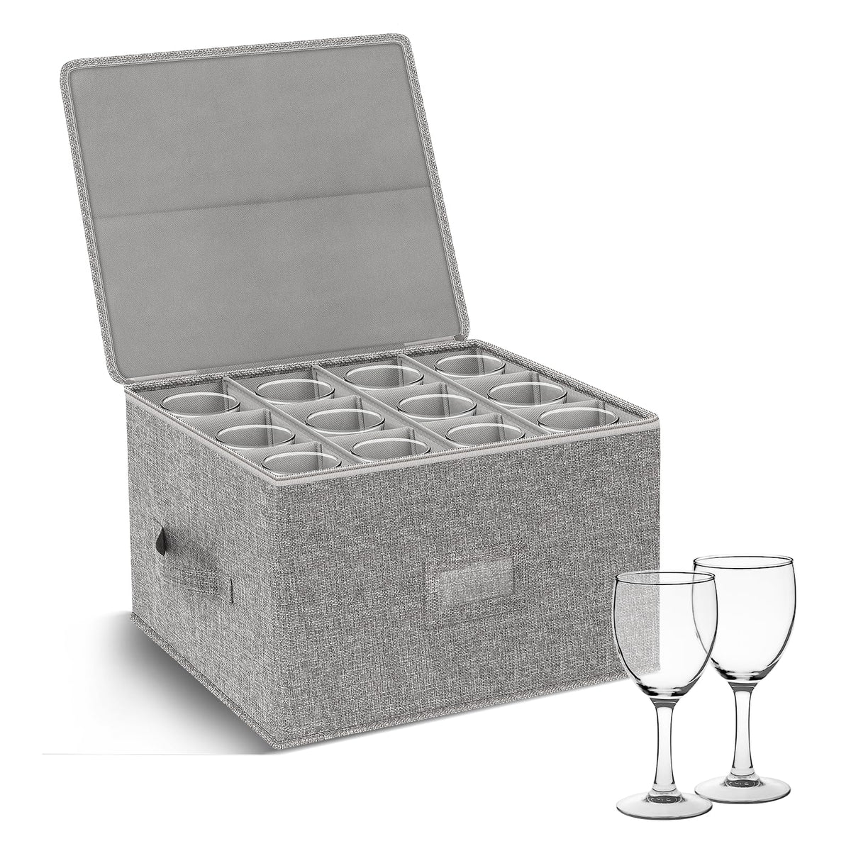 Kukikan Wine Glass Storage Holder, Hard Shell, 2 Pack for 24 Glassware