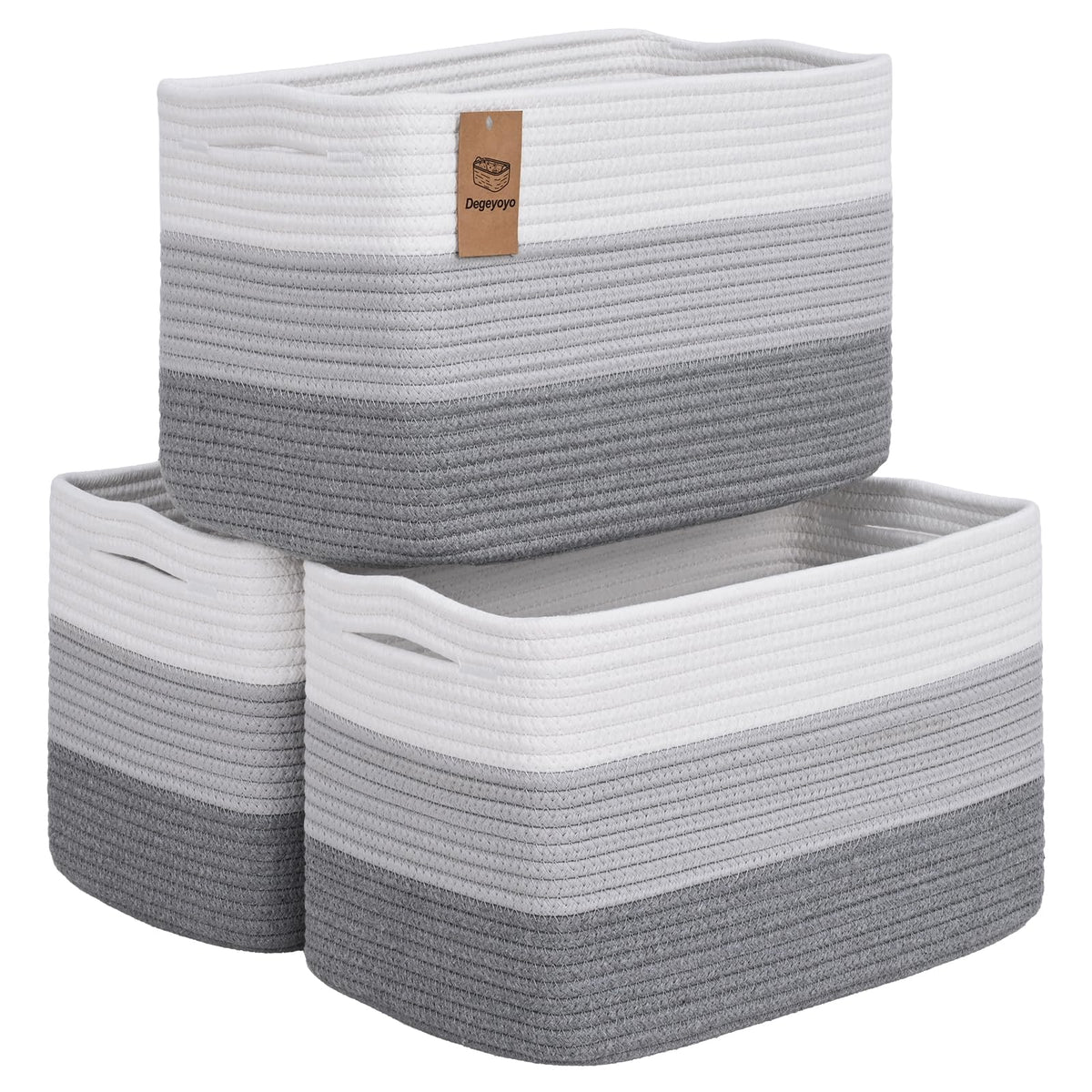 Baskets for Organizing,Storage Baskets,3 Pack Baskets for Shelfves,15"×10"×9" Woven Basket,toy storage bins,bins for organization
