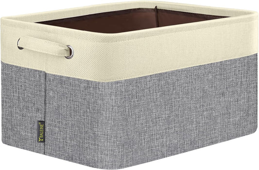 BALEINE 1 Pack Fabric Closet Storage Bins for Shelves, Linen Closet Organizers and Storage, Decorative Baskets for Organizing, Shelf, Clothes, Home, Office (Grey, 12"x8"x8")