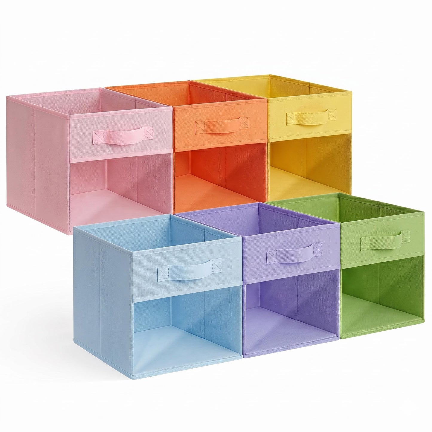 GRANNY SAYS 11 Inch Cube Storage Bins, 6-Pack Storage Cube Organizer, Pink