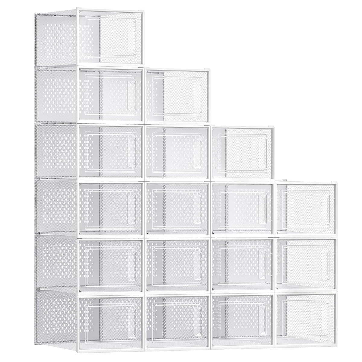 SONGMICS Shoe Boxes, Clear Plastic Sneaker Box, Pack of 12