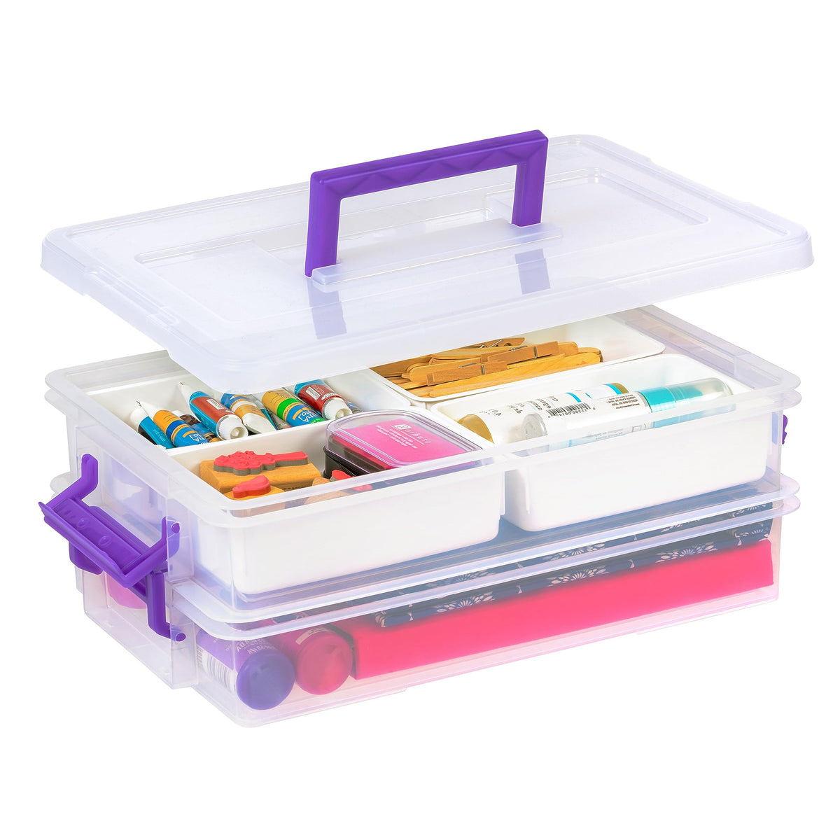 IRIS USA Storage Bins with Lids |Made in USA| 5 Qt - (6-Pack) - Clear