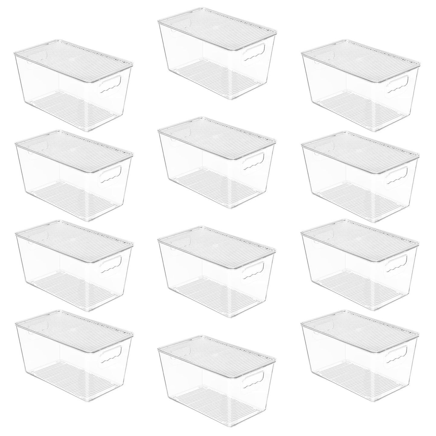 Vtopmart 6 Pack Clear Stackable Storage Bins with Lids and Handles, Large