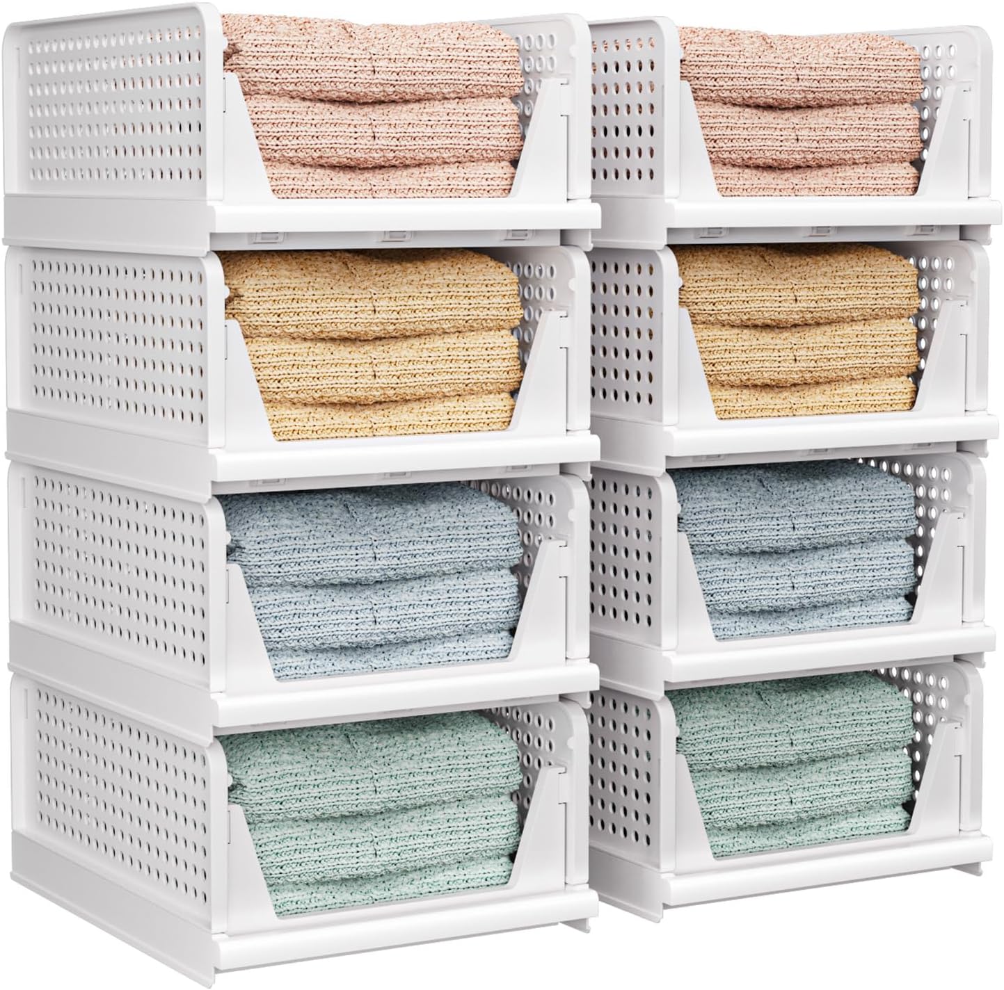 CTSNSLH 5 Pack Closet Organizers Stackable Storage Box
