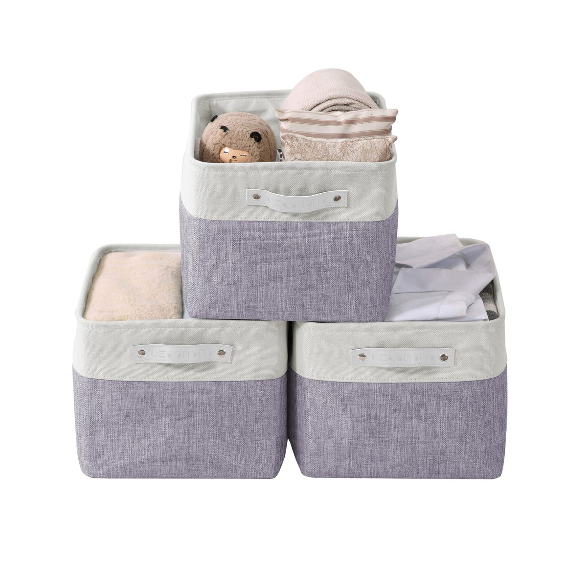 DECOMOMO Storage Bins, Large Fabric Storage Baskets for Shelves 3 Pack