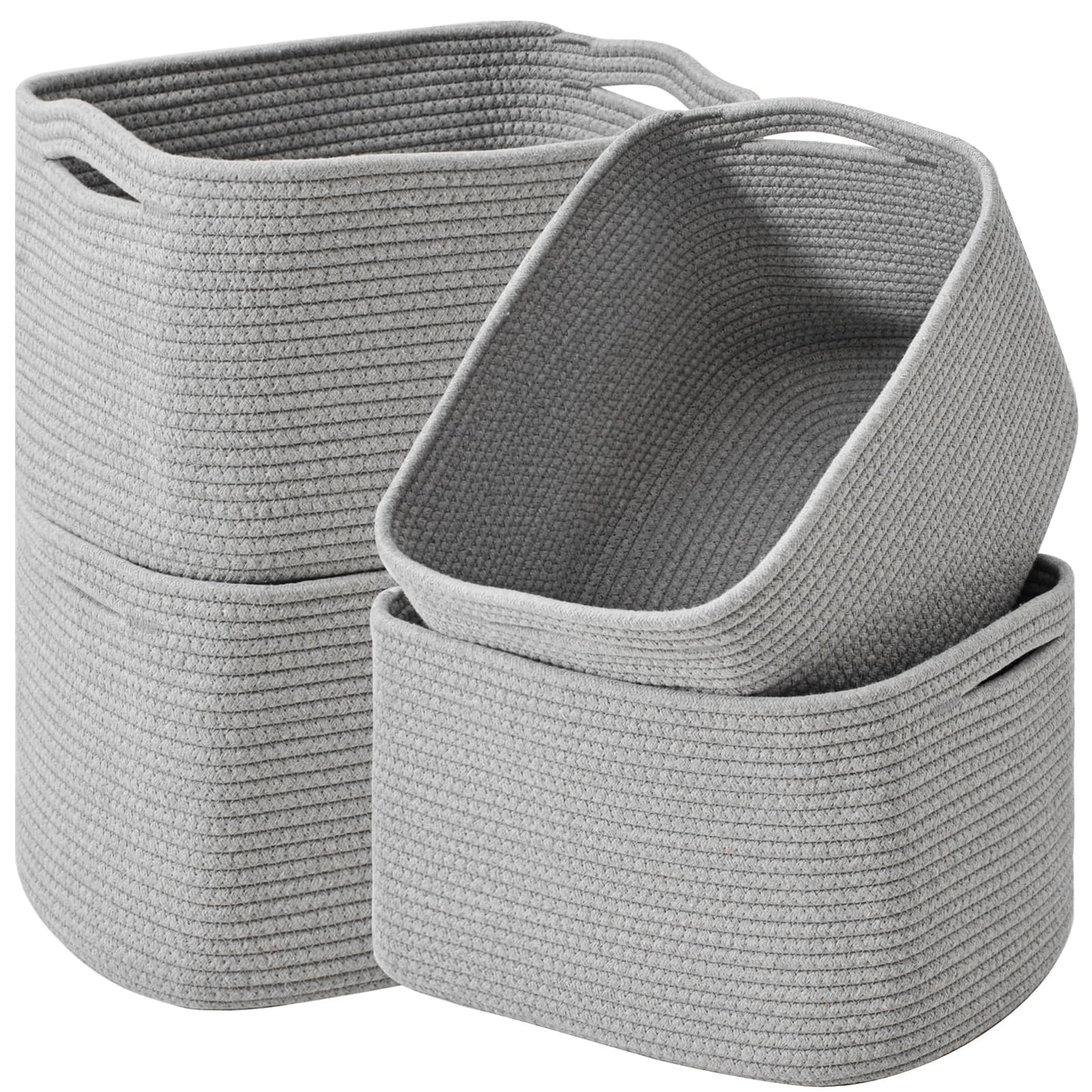 ICERZCZ Storage Baskets for Organizing 12.5"x9.1"x7.9" (4 Packs) Off White