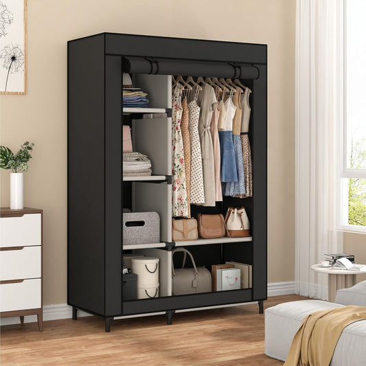 Calmootey Portable Closet Organizer, Space-Saving Storage System for Home