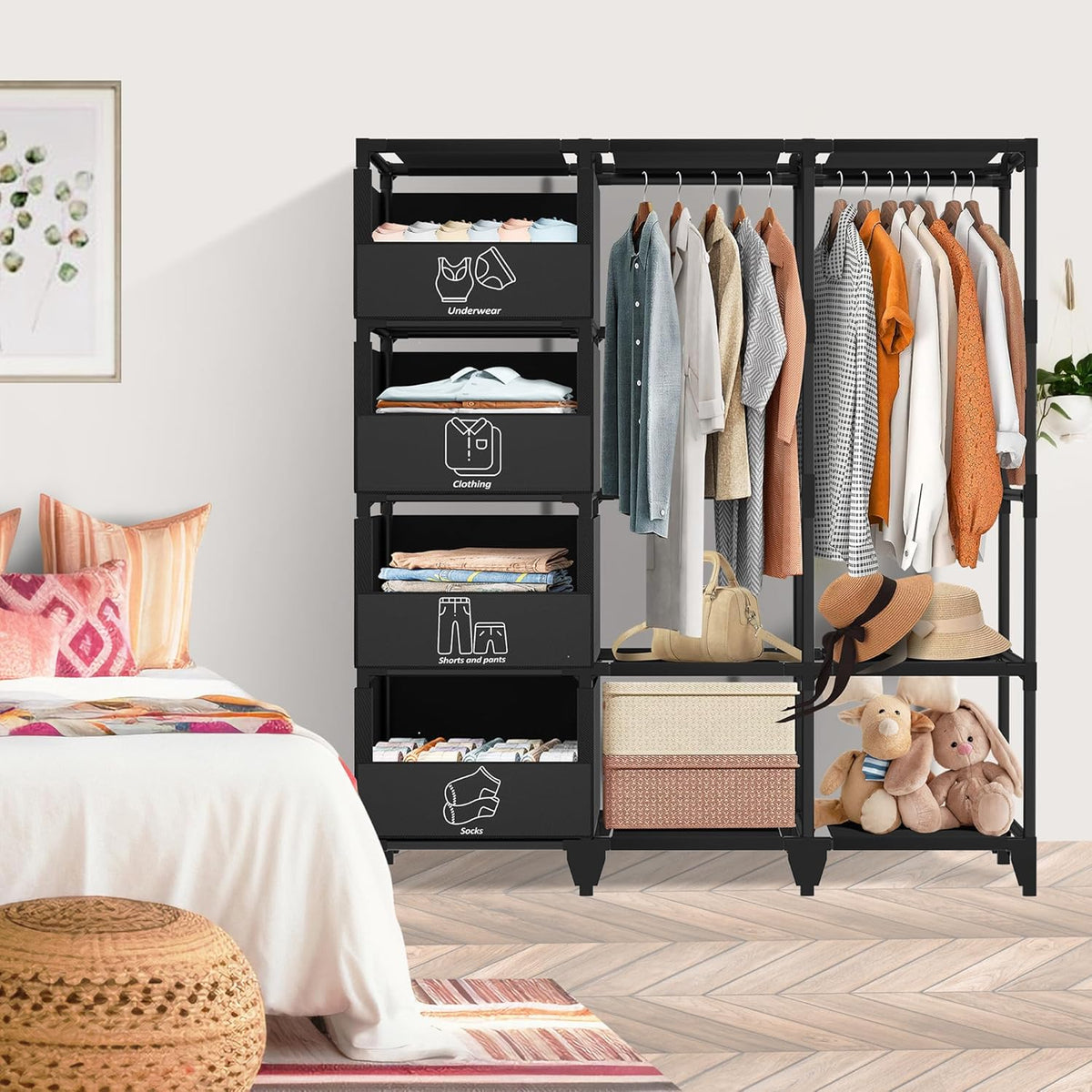 Portable Closet, Easy Assembly, Large Capacity Wardrobe Closet