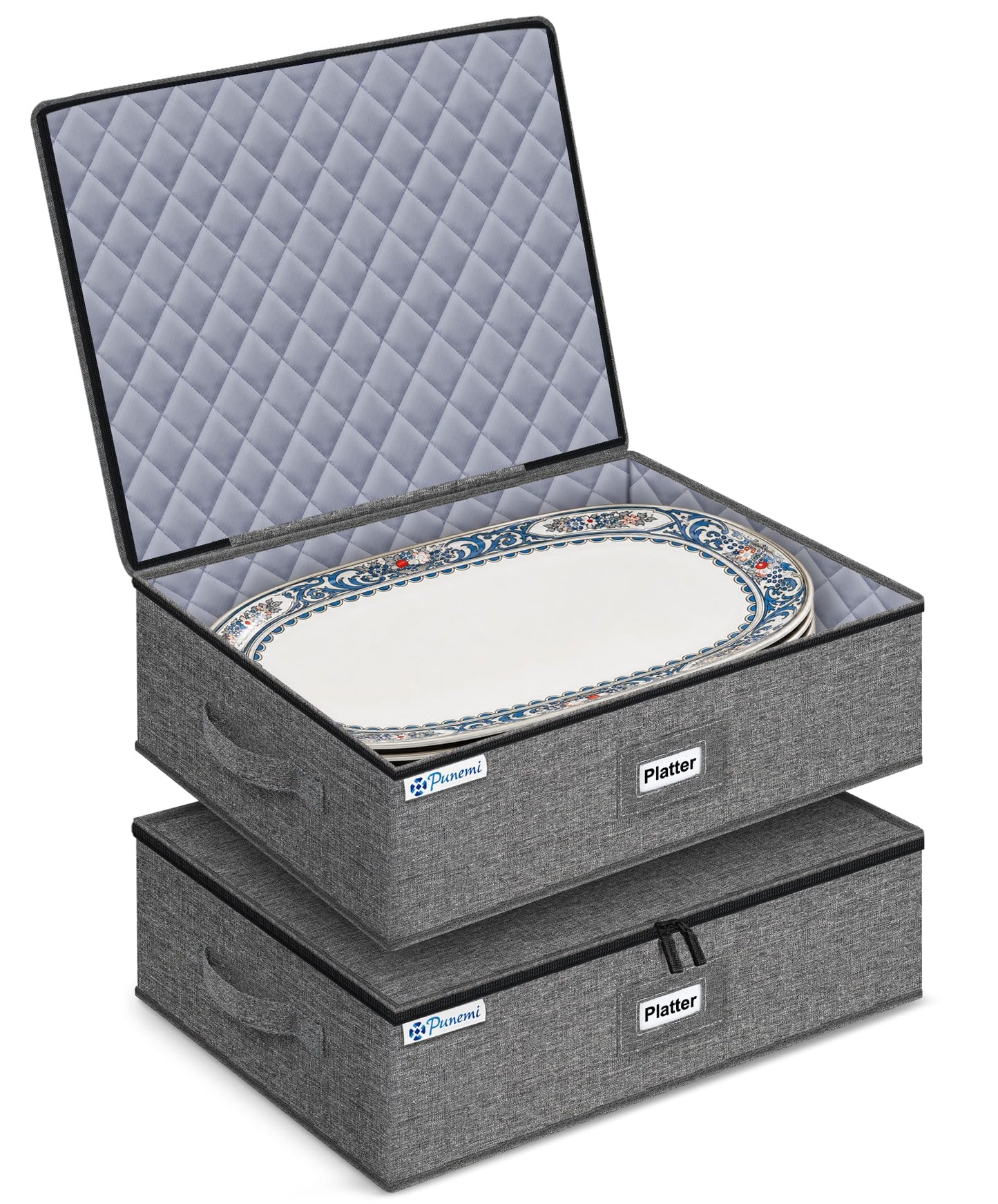 punemi Wine Glass Storage Box for 24 Glasses, Hard Shell Moving Case