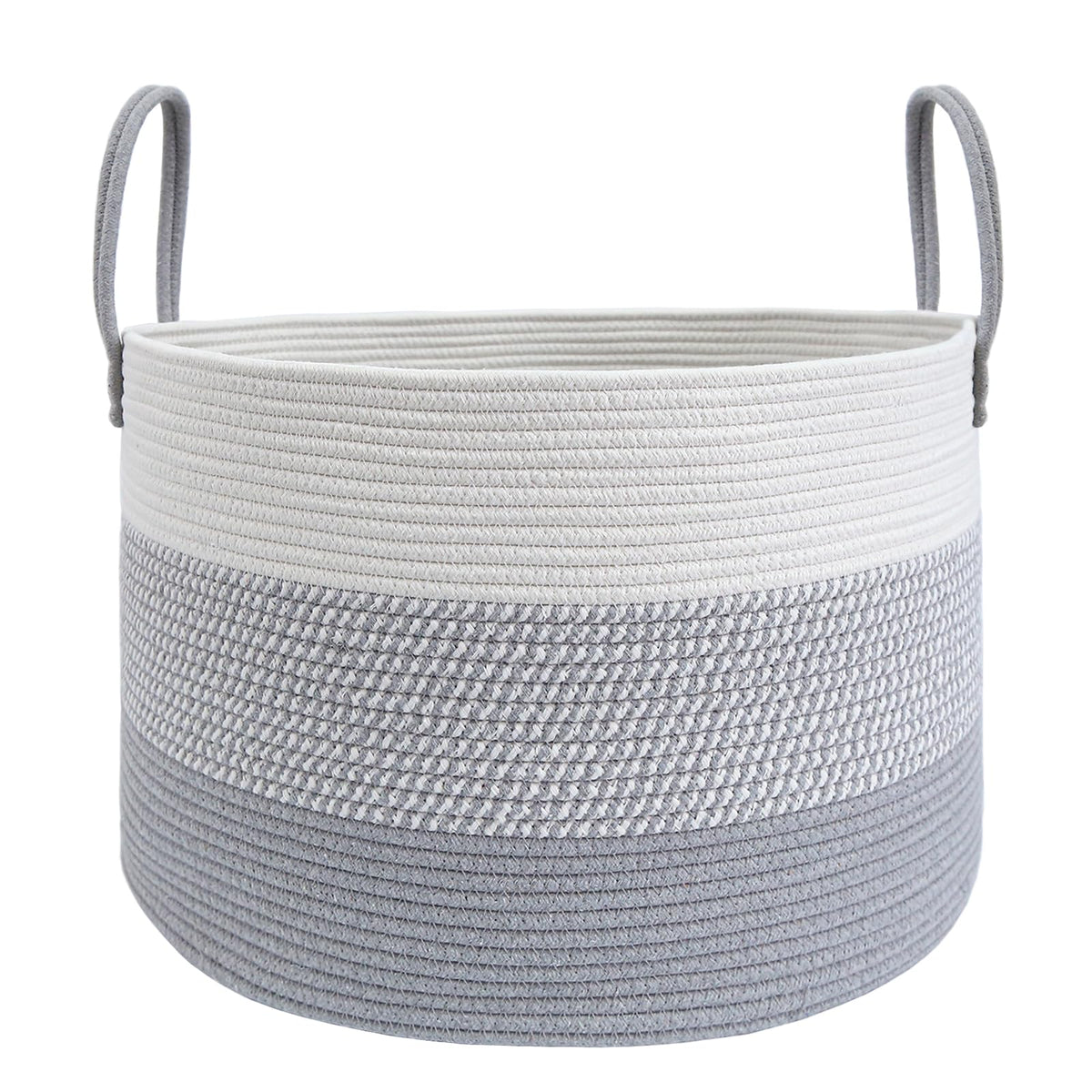 JMvicyroam 65L Extra Large Machine Washable Cotton Rope Blanket Basket