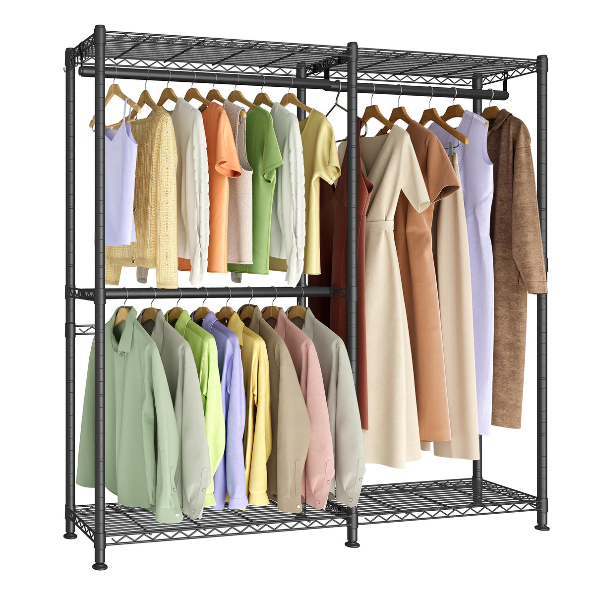SONGMICS Closet Organizers and Storage, Clothes Rack with Shelves