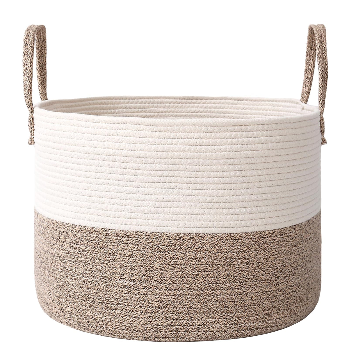 JMvicyroam 65L Extra Large Machine Washable Cotton Rope Blanket Basket