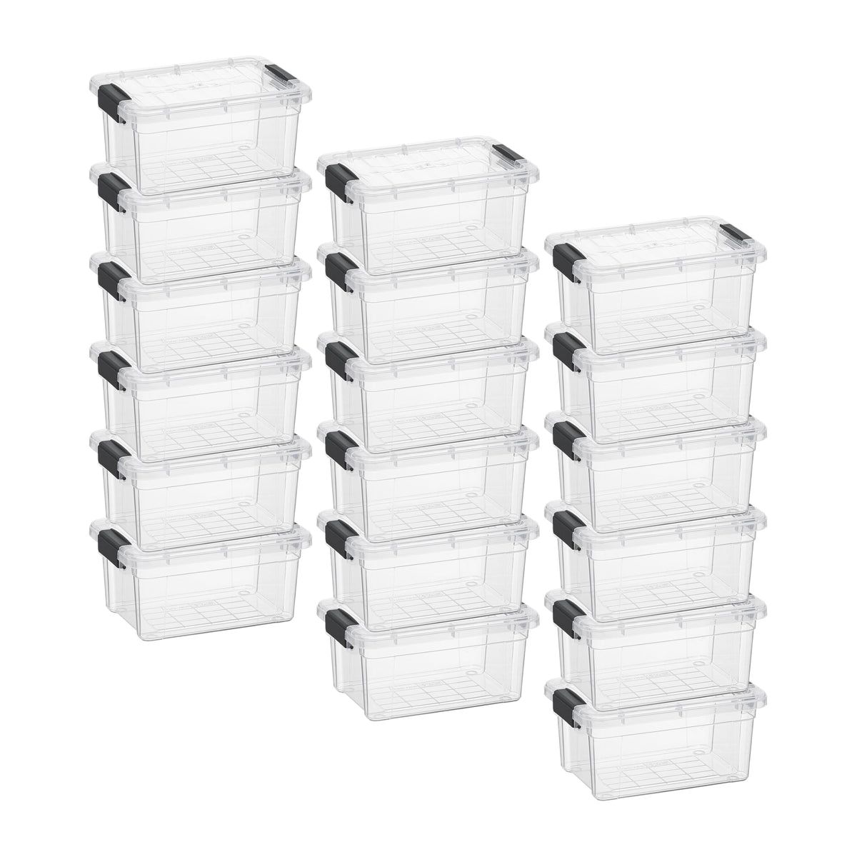 Superio Clear Plastic Storage Bins with Lid, 4.5 Quart Box, Organizing Containers, Stackable Plastic Tote for Home, Garage, Dorm, School, and Office