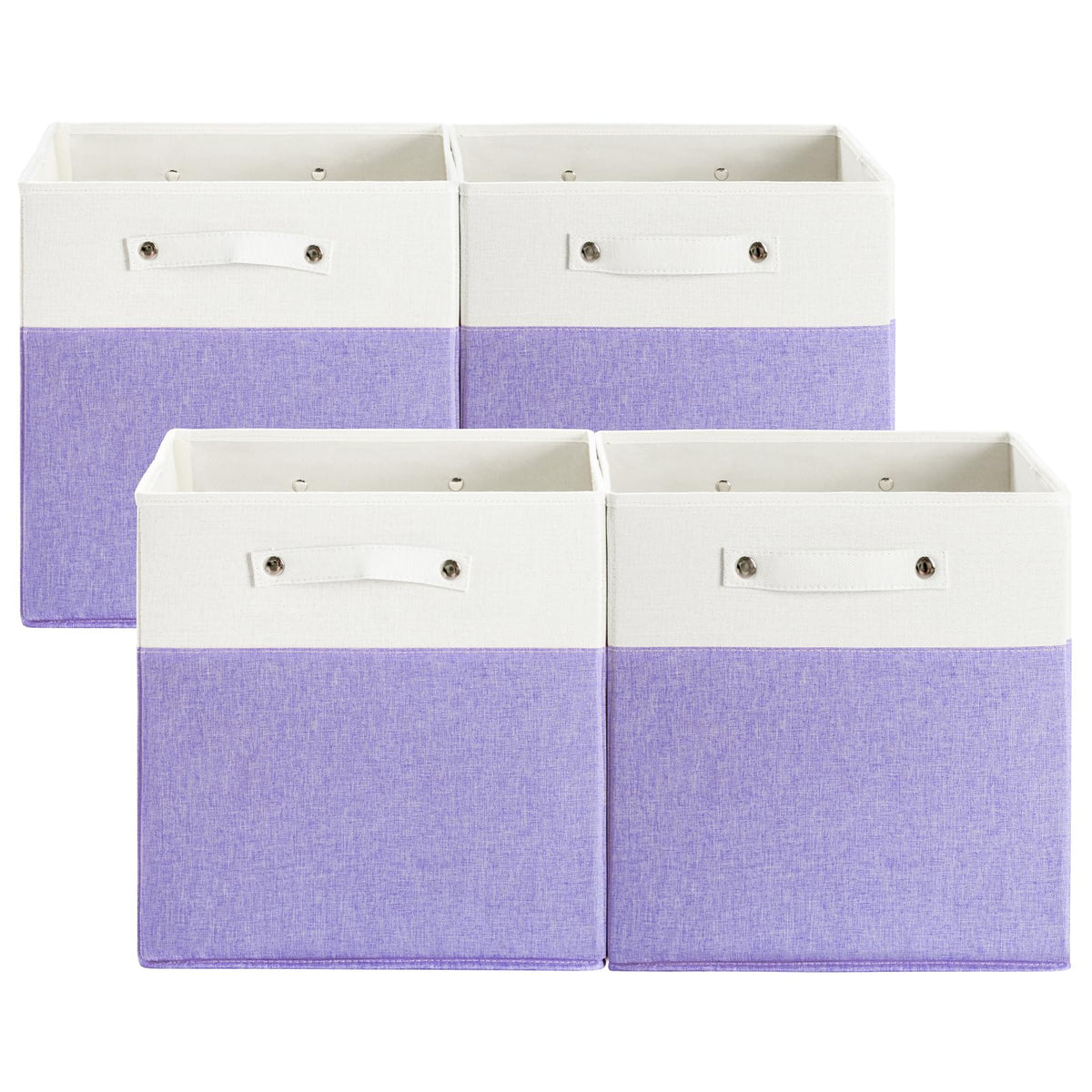 FinishingBo 13x13x13 Storage Cube Bins 4 Pack, Cube Shelf Baskets