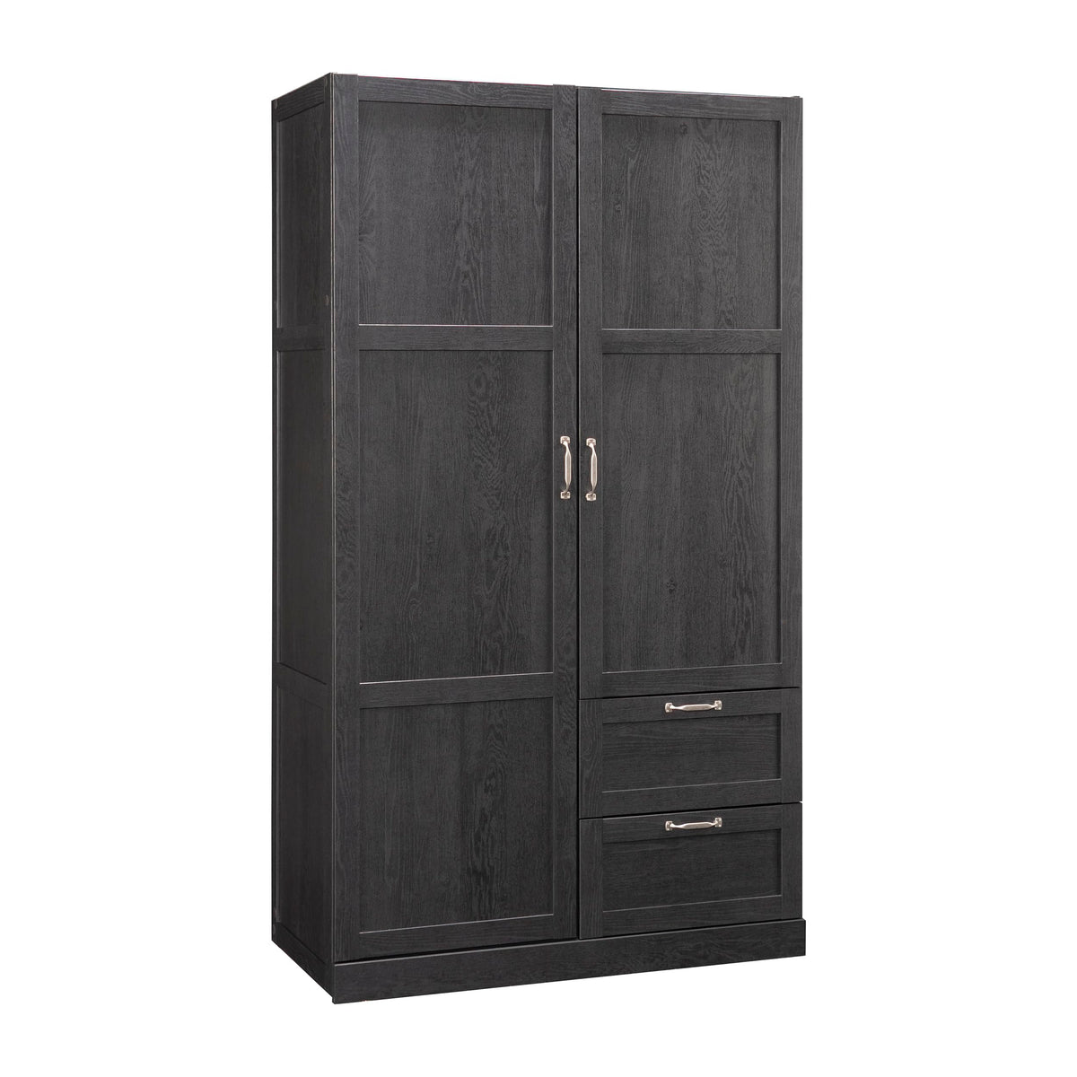 Sauder Select Multipurpose Bedroom Armoire Wardrobe Closet Pantry Storage Cabinet with Storage Drawers and Hanging Rail, in Soft White finish