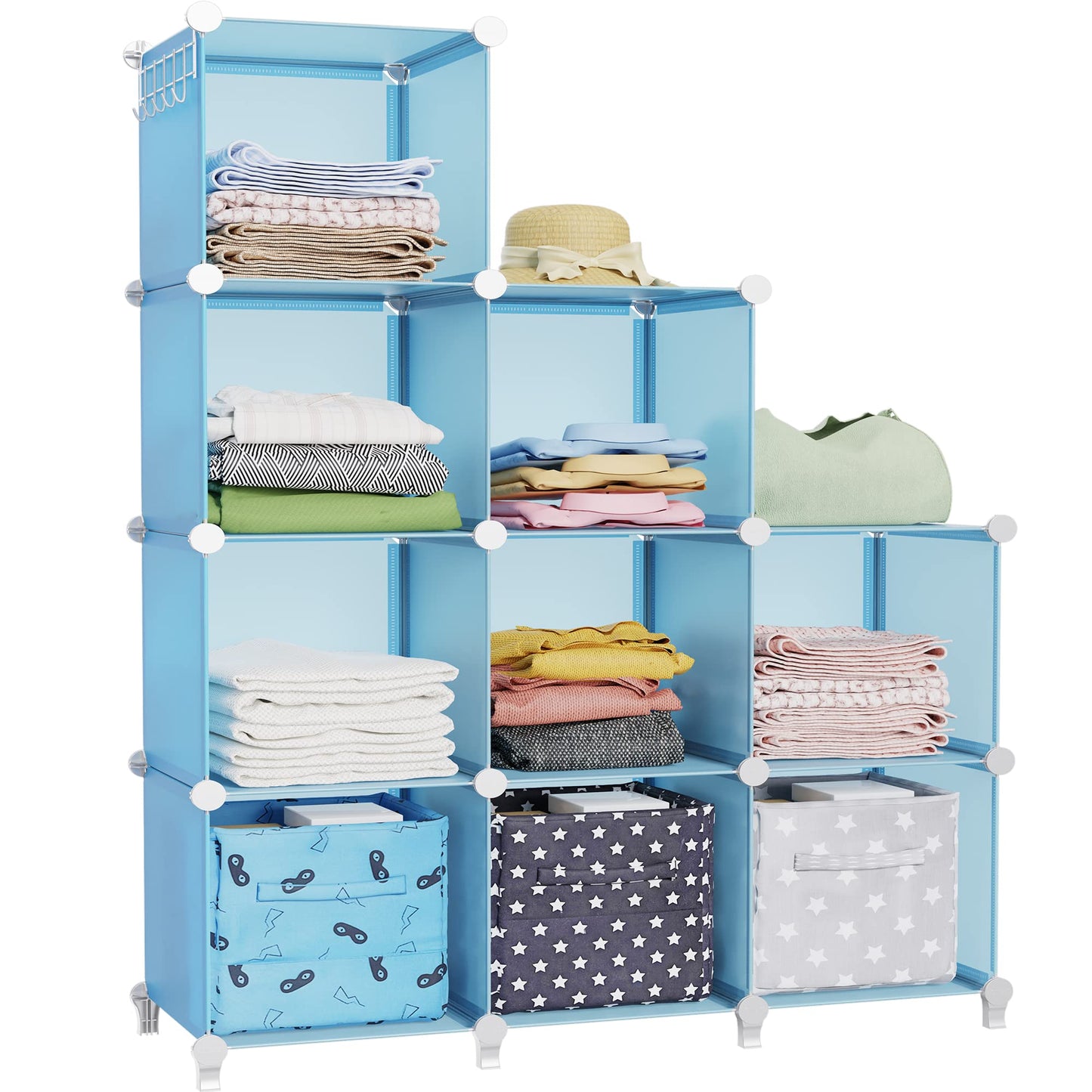 HOMIDEC Closet Organizers and Storage, 9 Cube Storage Organizer, Black