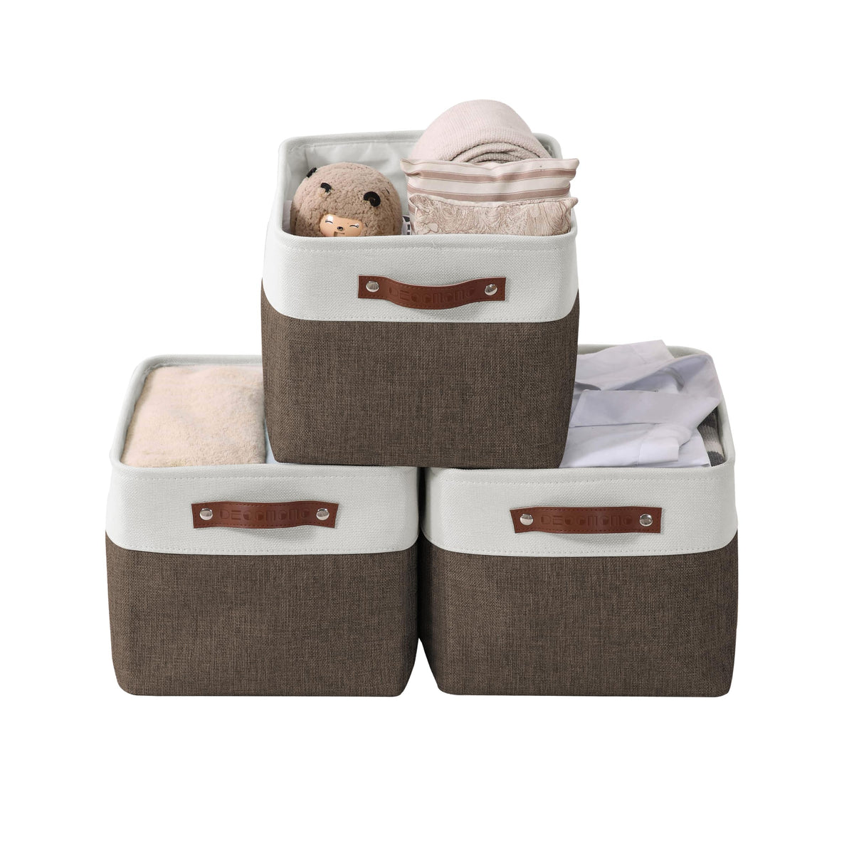 DECOMOMO Storage Bins, Large Fabric Storage Baskets for Shelves 3 Pack