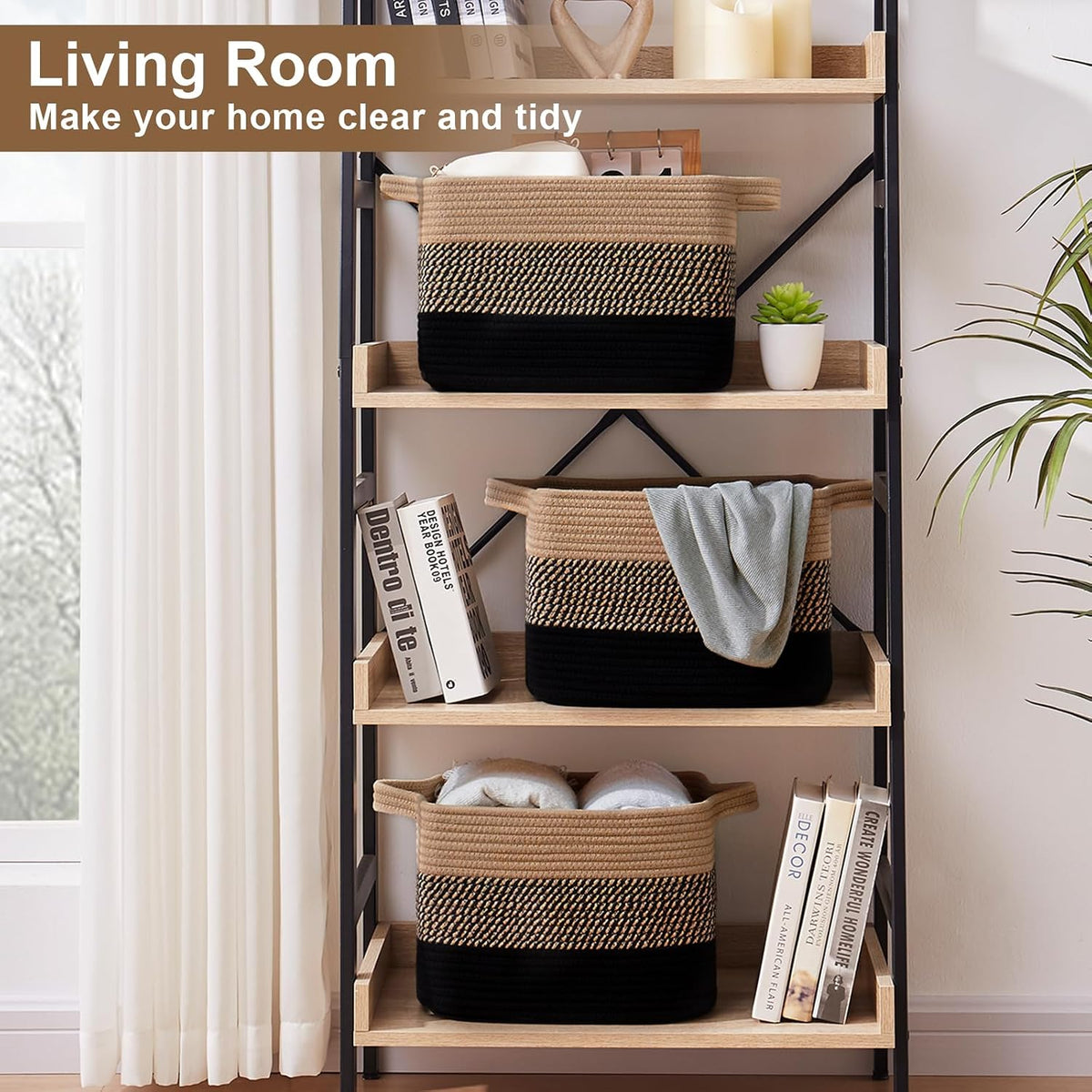 OIASKET Storage Basket for Organizing 3 Pack, Woven Baskets for Storage