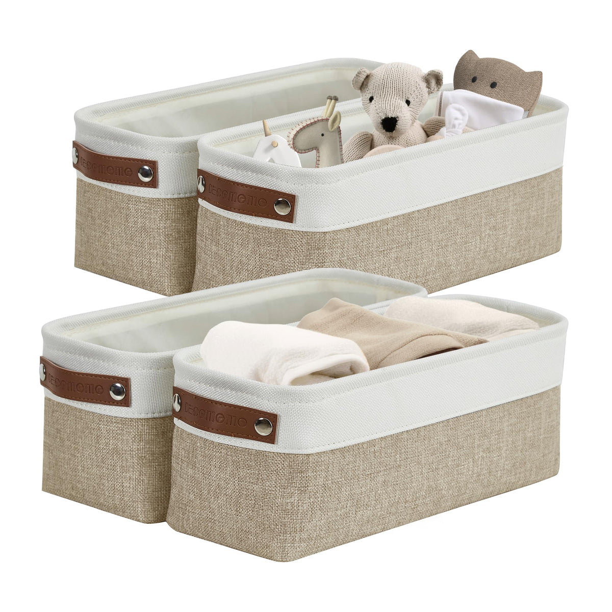 DECOMOMO Storage Bins, Large Fabric Storage Baskets for Shelves 3 Pack