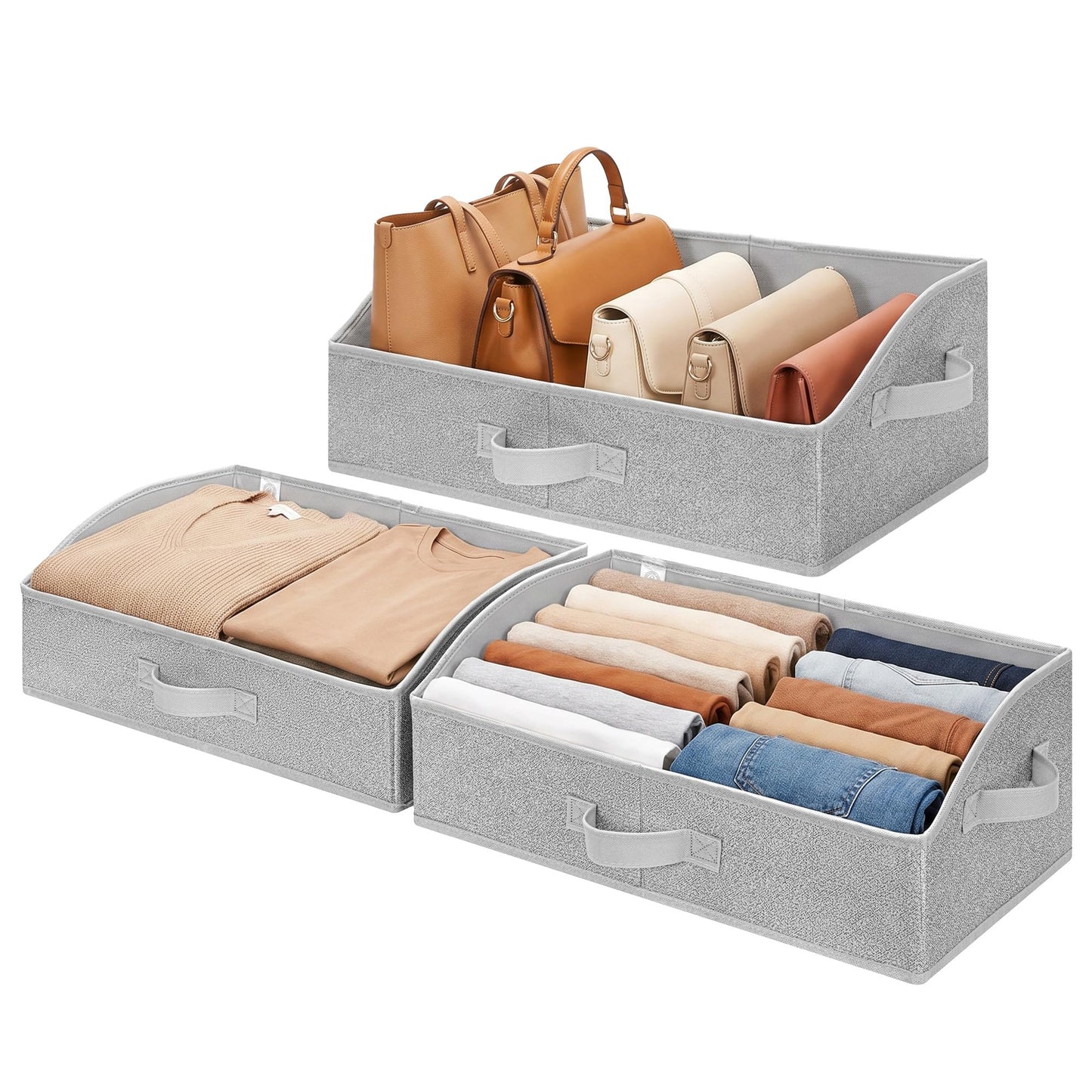 GRANNY SAYS Trapezoid Closet Storage Bins, Medium, Black, 3-Pack