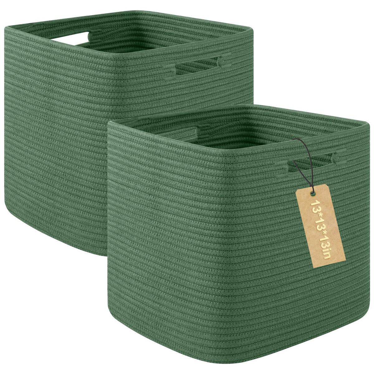 OIAHOMY 2 PACK Cube Storage Bin 13 Inch Collapsible Storage Cube Brown
