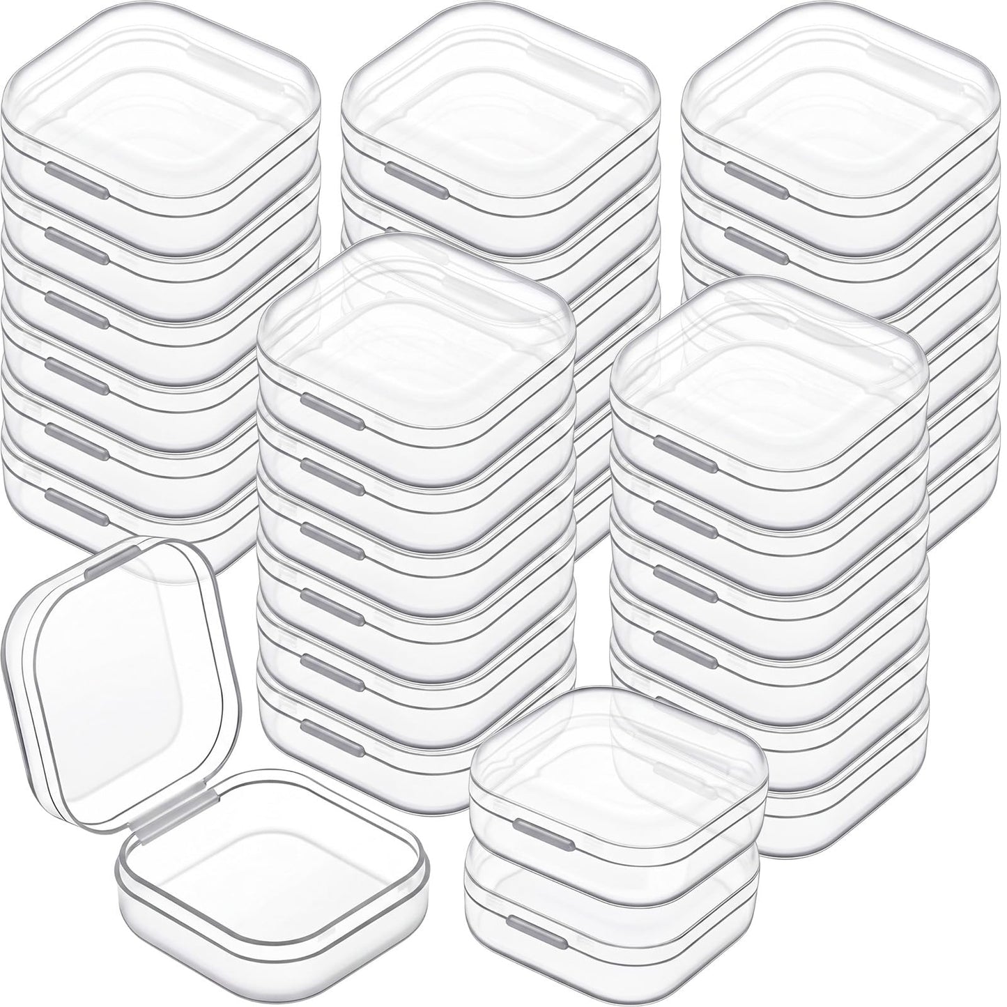 Jetec 6 Pieces Small Clear Plastic Storage Box, 3.3 x 2.1 x 1 Inch