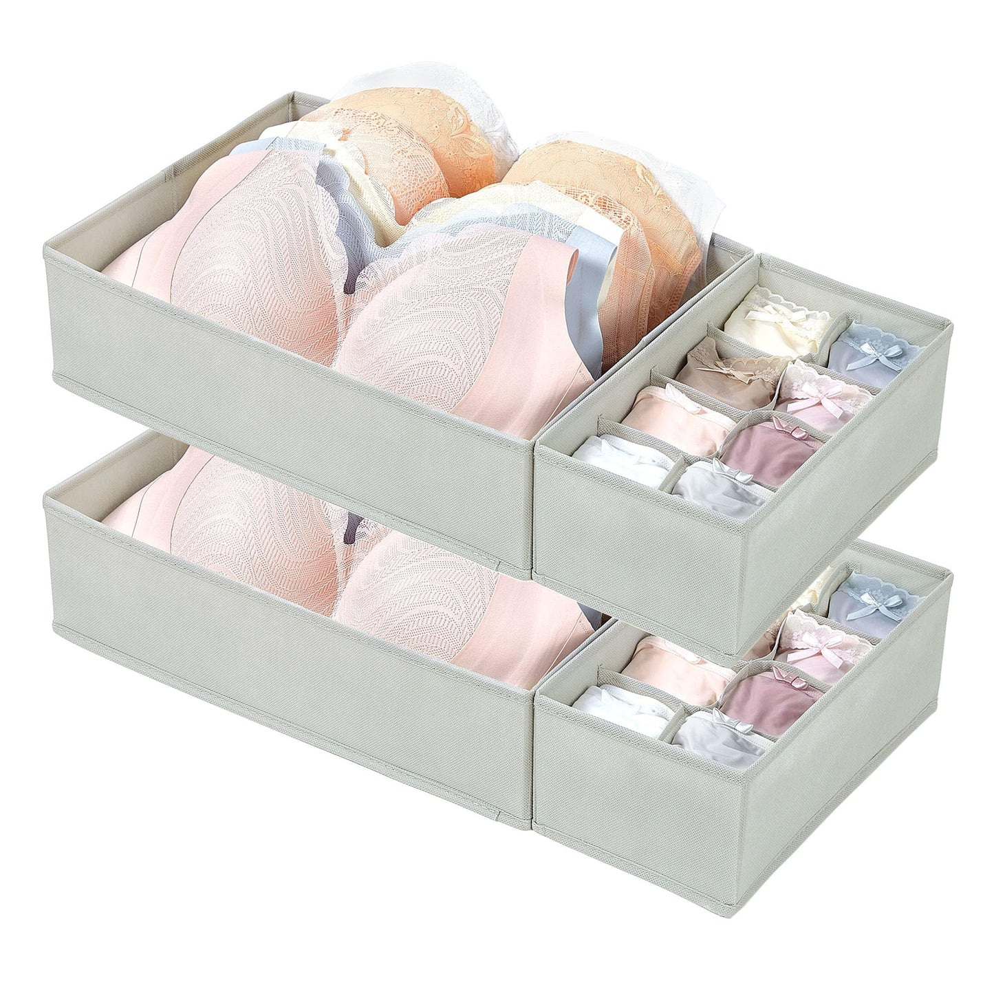 Vtopmart 12 Pack Baby Clothes Organizer, Foldable Fabric Drawer Bins, White