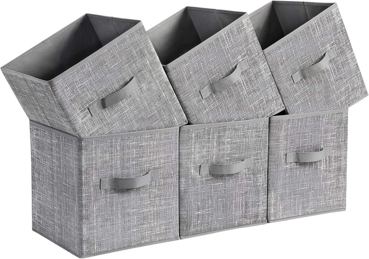 SONGMICS Storage Cubes, Set of 6, 11-Inch Foldable Closet Organizers