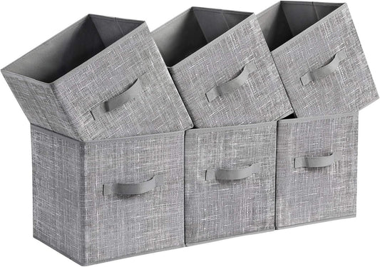 SONGMICS Storage Cubes, Set of 6, 11-Inch Foldable Closet Organizers