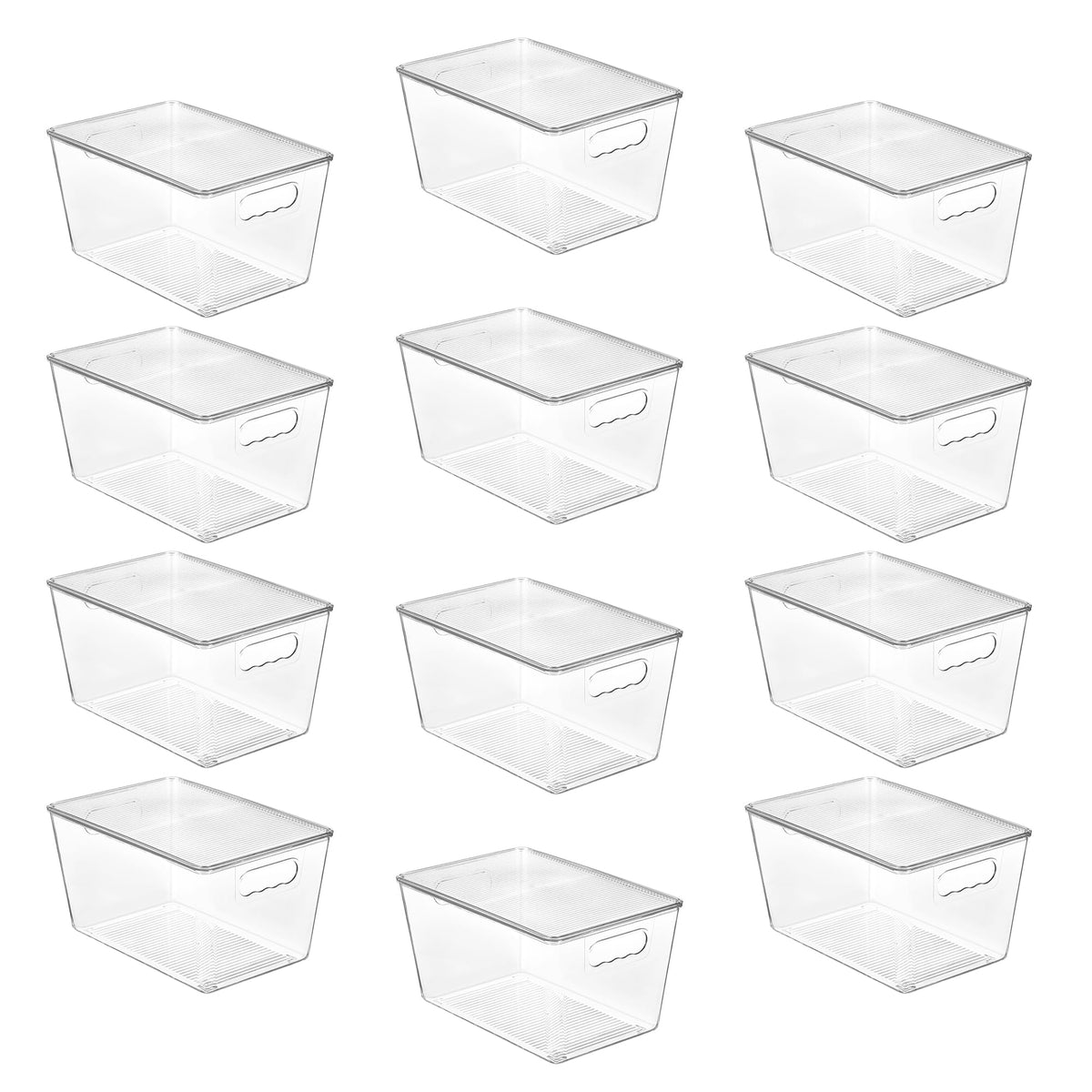 Vtopmart 6 Pack Clear Stackable Storage Bins with Lids and Handles, Large
