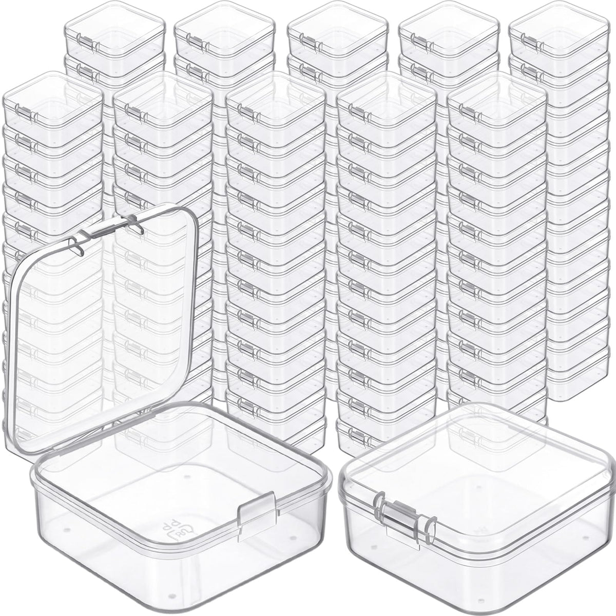 Jetec 6 Pieces Small Clear Plastic Storage Box, 3.3 x 2.1 x 1 Inch