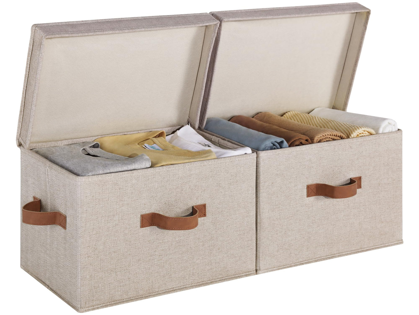 StorageWorks Fabric Storage Bins with Lids, Closet Storage Bins