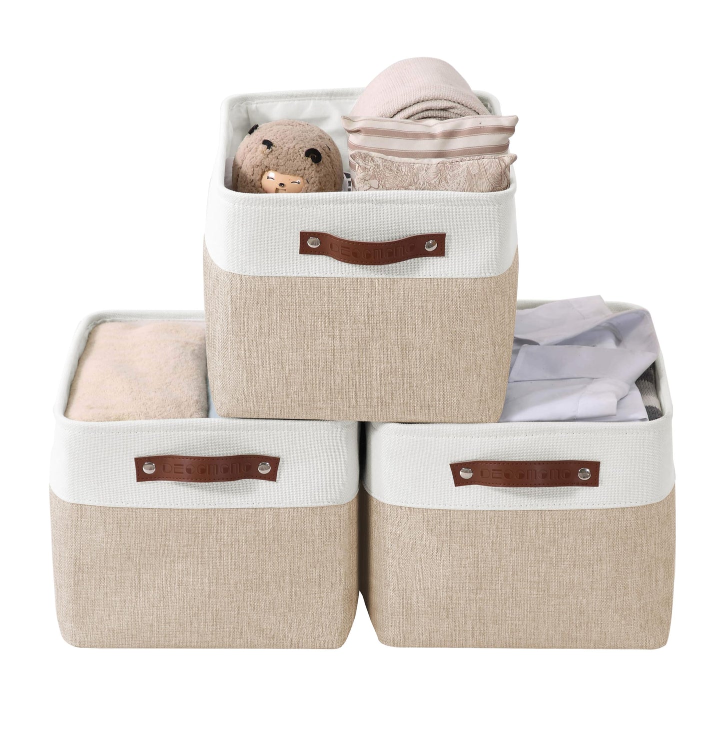 DECOMOMO Storage Bins, Large Fabric Storage Baskets for Shelves 3 Pack