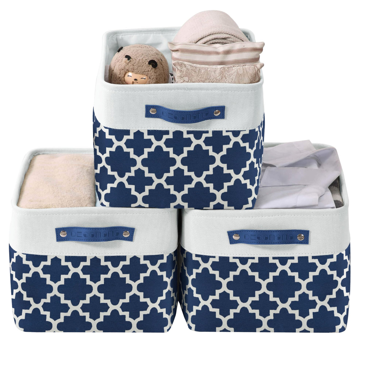 DECOMOMO Storage Bins, Large Fabric Storage Baskets for Shelves 3 Pack