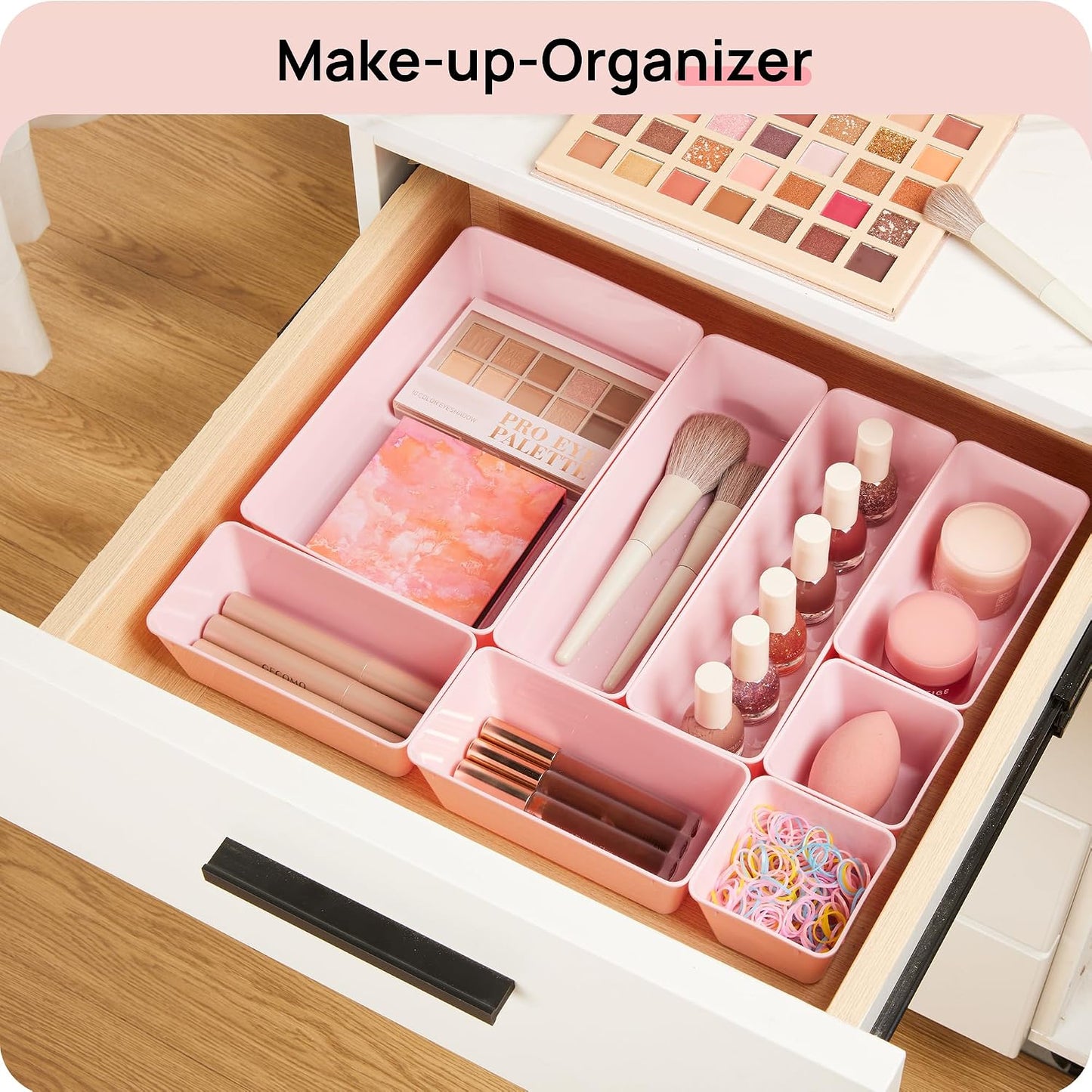 Vtopmart 25 Pack Plastic Drawer Organizers with Non-slip Rubber Pads