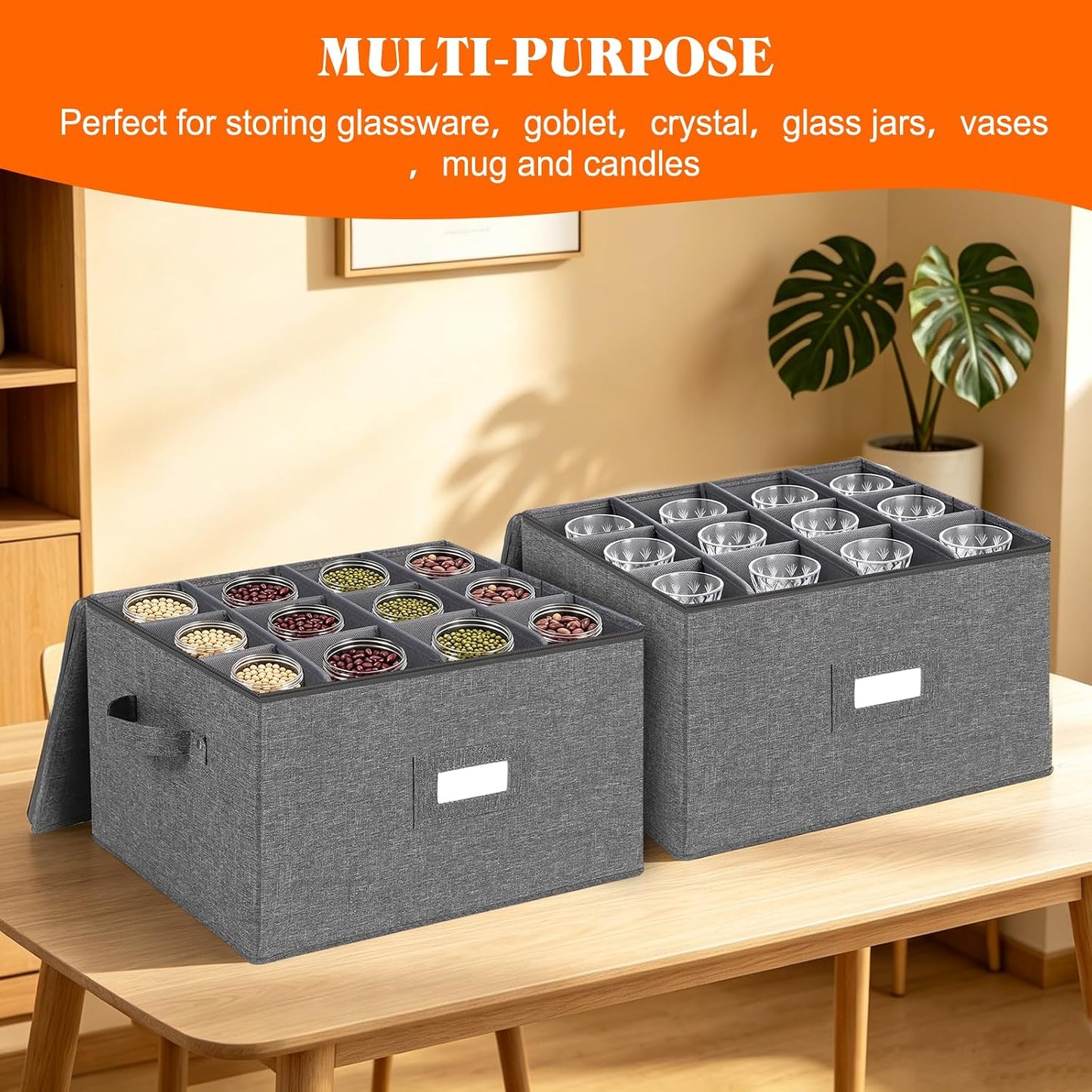 Stemware Storage Cases, Wine Glass Storage Box Containers for Crystal