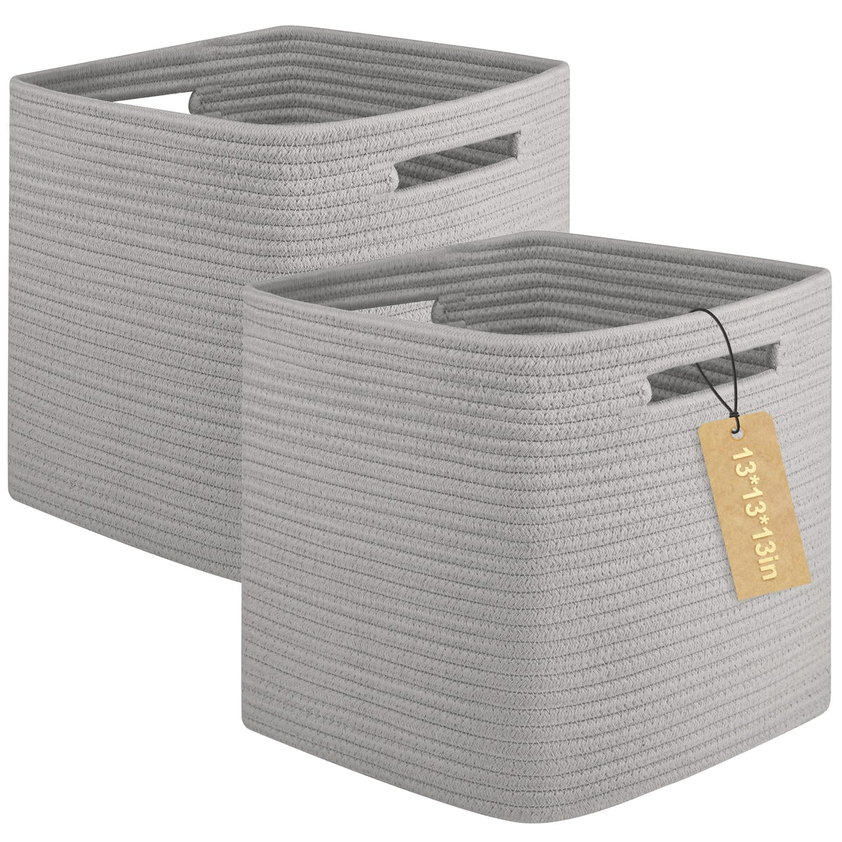 OIAHOMY 2 PACK Cube Storage Bin 13 Inch Collapsible Storage Cube Brown