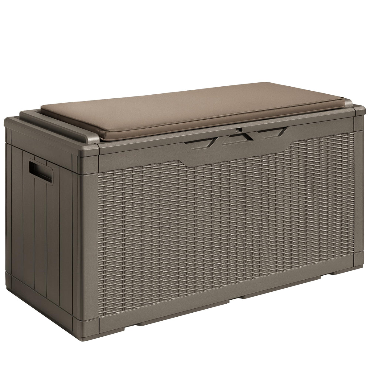 Devoko 100 Gallon Waterproof Resin Deck Box, Large Outdoor Storage Box