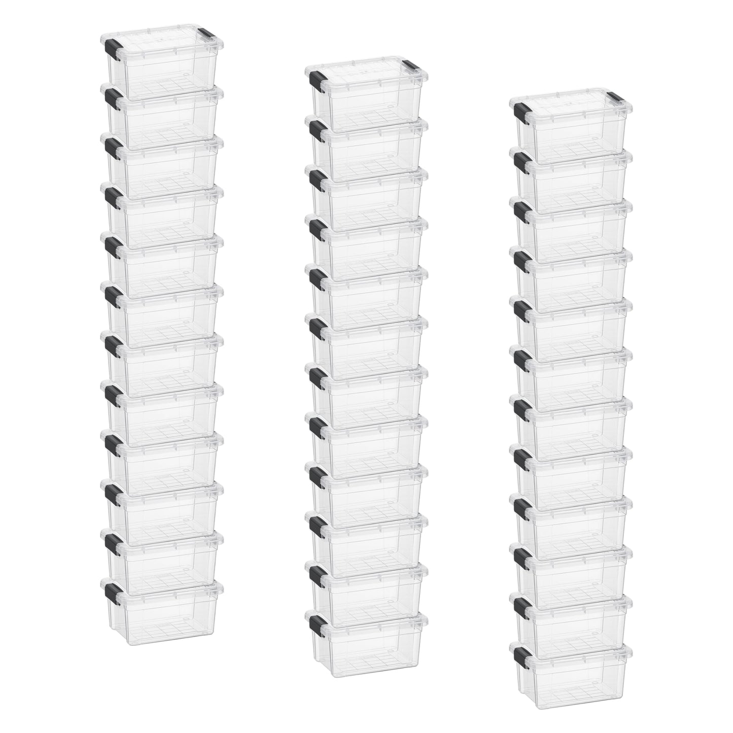 Superio Clear Plastic Storage Bins with Lid, 4.5 Quart Box, Organizing Containers, Stackable Plastic Tote for Home, Garage, Dorm, School, and Office