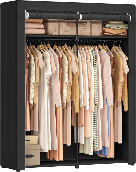 SONGMICS Closet Wardrobe, Clothes Storage, 55.1 x 16.9 x 68.5 Inches