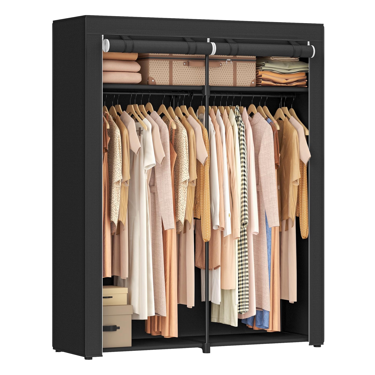 SONGMICS Closet Wardrobe, Clothes Storage, 55.1 x 16.9 x 68.5 Inches