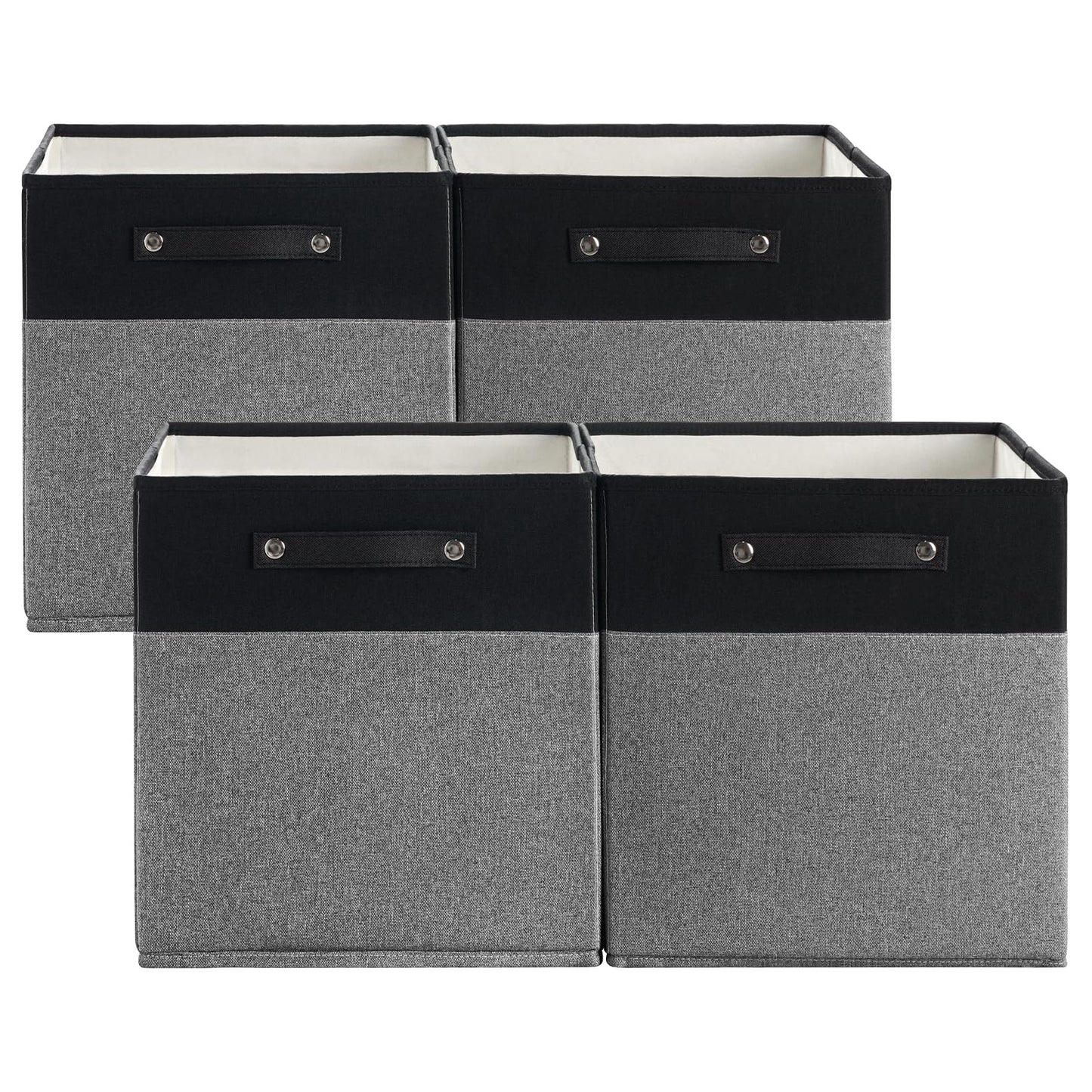 FinishingBo 13x13x13 Storage Cube Bins 4 Pack, Cube Shelf Baskets