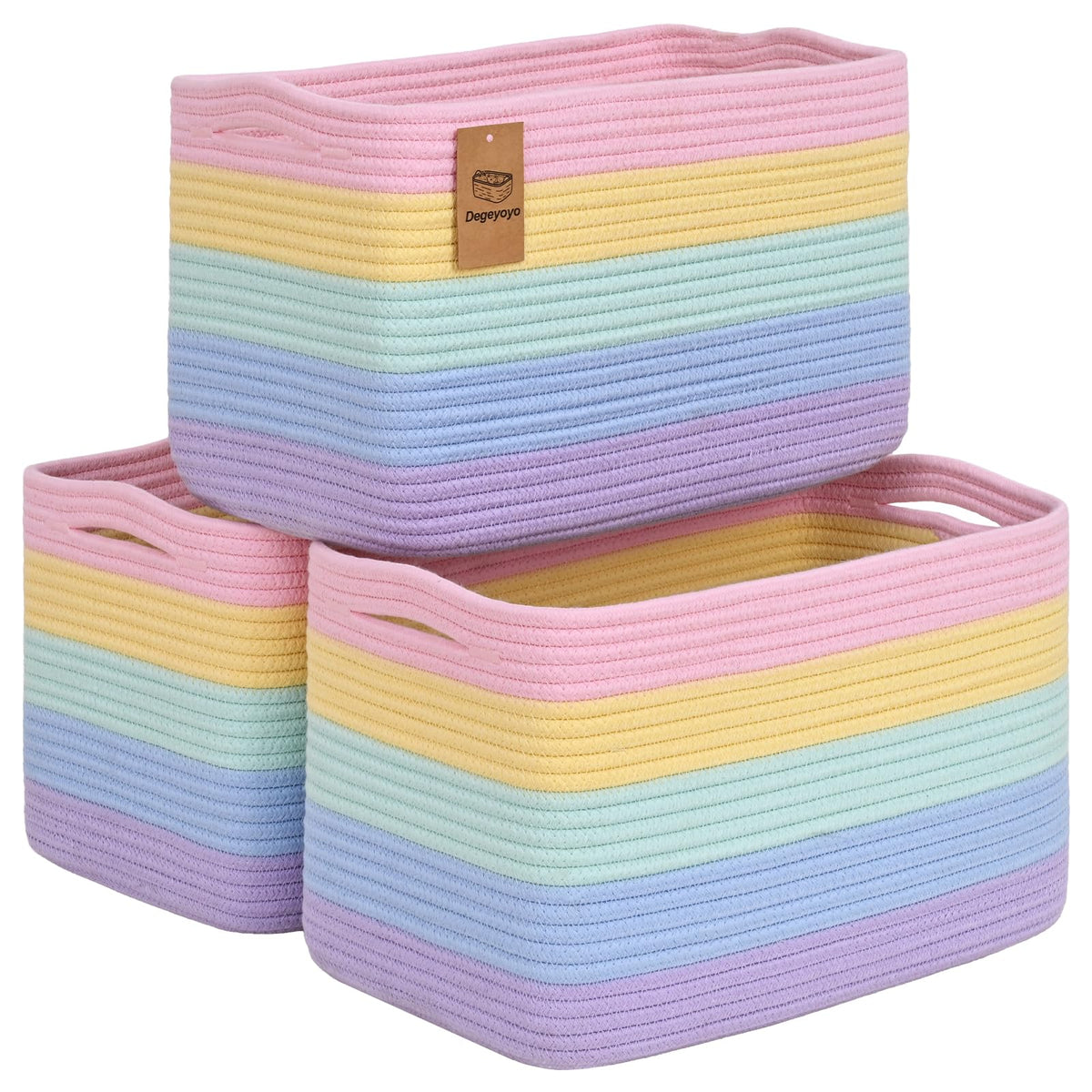 Baskets for Organizing,Storage Baskets,3 Pack Baskets for Shelfves,15"×10"×9" Woven Basket,toy storage bins,bins for organization