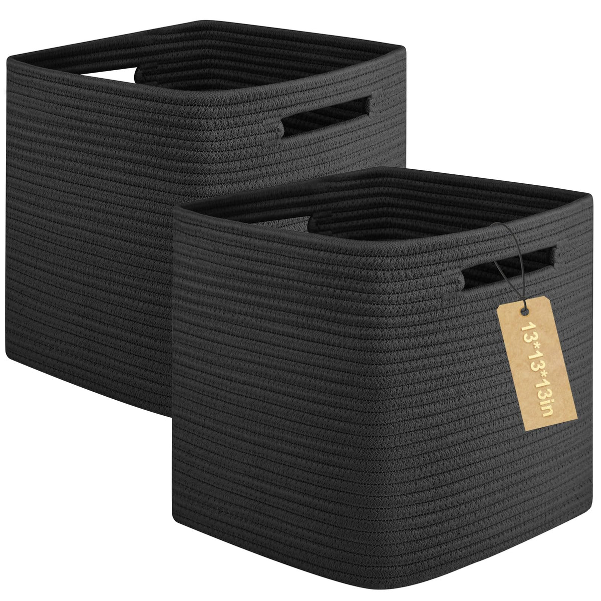 OIAHOMY 2 PACK Cube Storage Bin 13 Inch Collapsible Storage Cube Brown