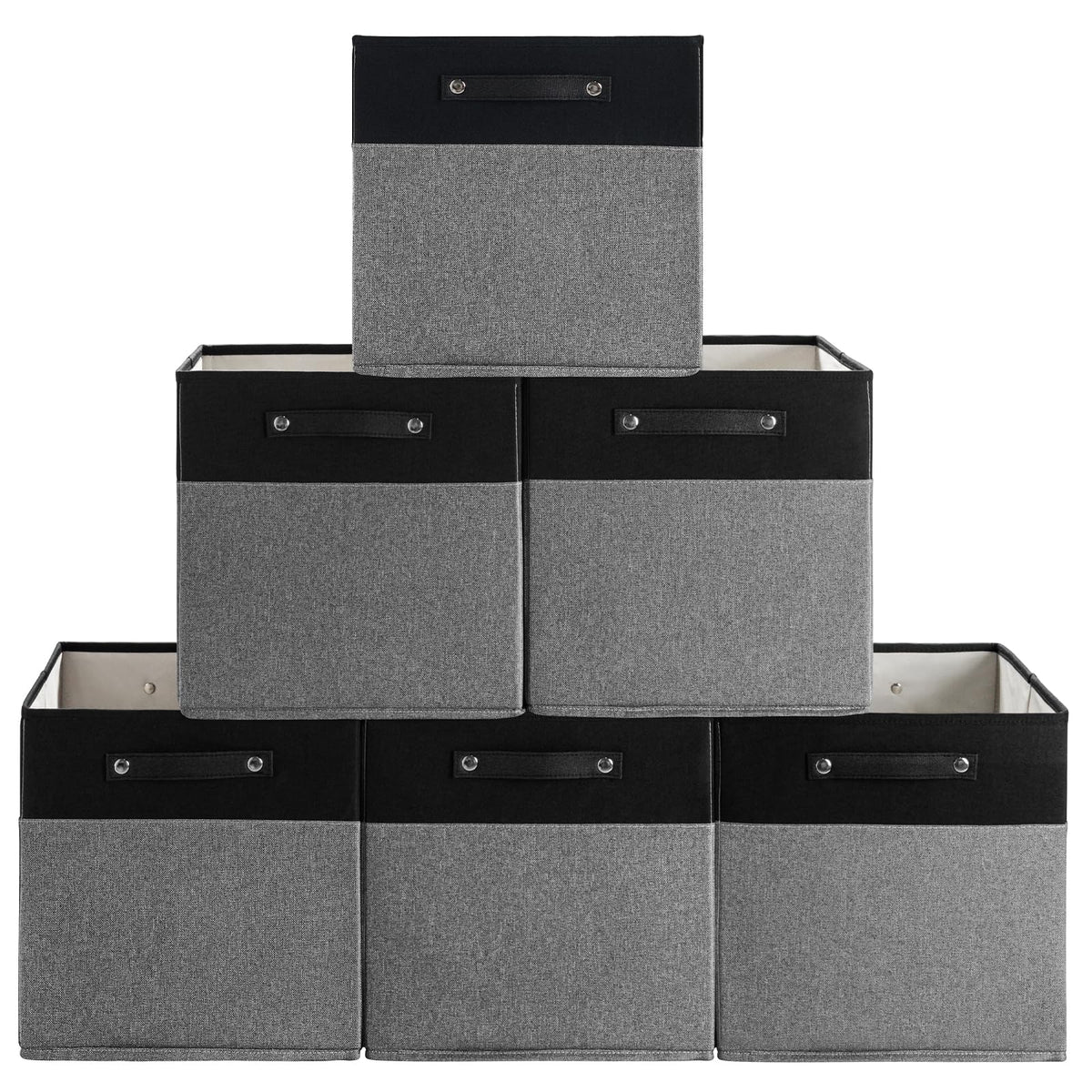 FinishingBo 13x13x13 Storage Cube Bins 4 Pack, Cube Shelf Baskets